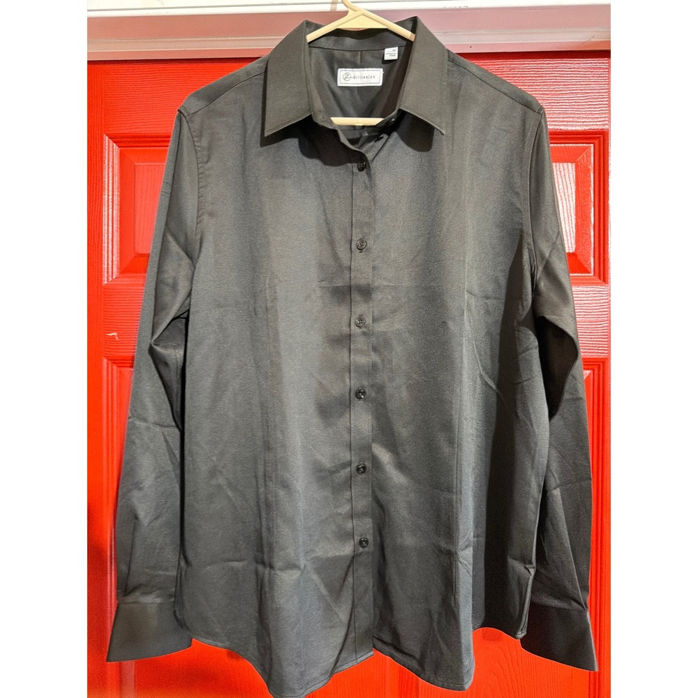 Siliteelon Black Long Sleeve Button Down Shirt XL Design in‎ Paris Professional
